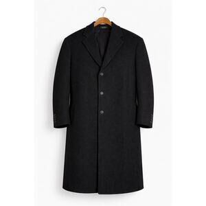 Ralph Lauren CHAPS Men's Vintage Lambswool Trench Coat Gray Sz 44L